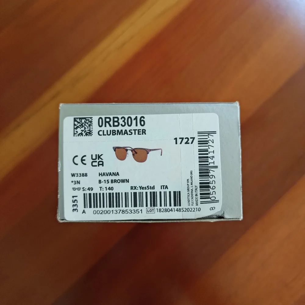 Ray Ban Clubmaster Men's Sunglasses - Picture 3 of 9